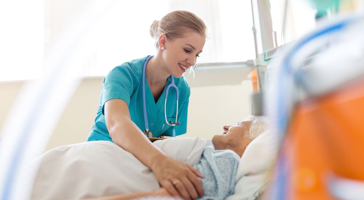 Nurse with patient